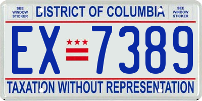 DC license plate EX7389