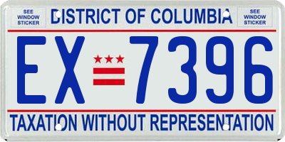 DC license plate EX7396