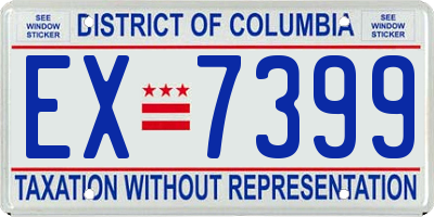 DC license plate EX7399