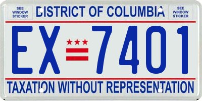 DC license plate EX7401