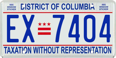 DC license plate EX7404