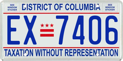 DC license plate EX7406