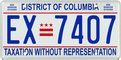 DC license plate EX7407