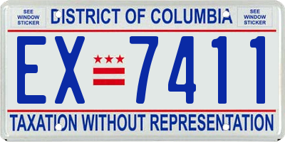 DC license plate EX7411