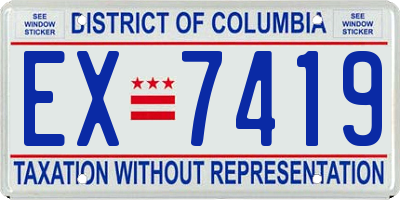 DC license plate EX7419