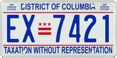 DC license plate EX7421