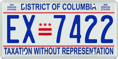 DC license plate EX7422