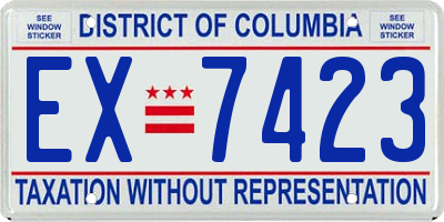 DC license plate EX7423