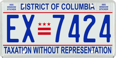 DC license plate EX7424