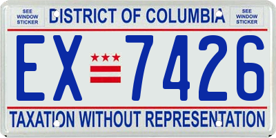 DC license plate EX7426