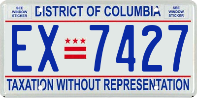 DC license plate EX7427