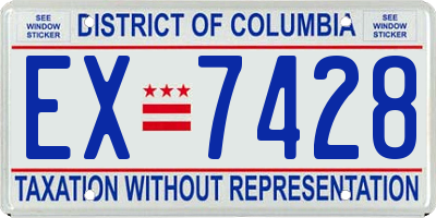DC license plate EX7428