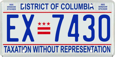 DC license plate EX7430