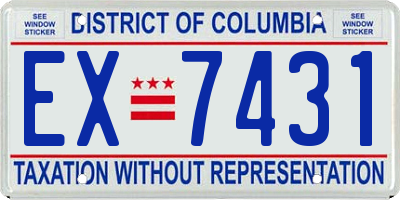 DC license plate EX7431