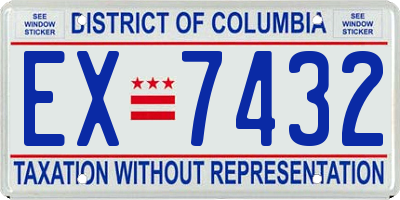 DC license plate EX7432
