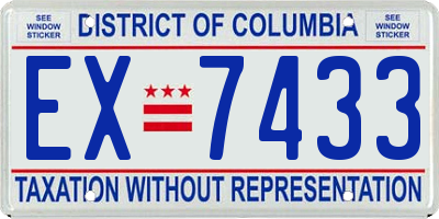 DC license plate EX7433