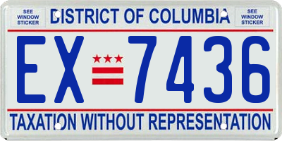 DC license plate EX7436
