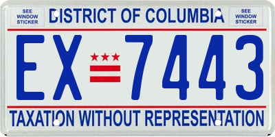 DC license plate EX7443