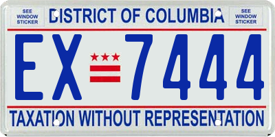 DC license plate EX7444