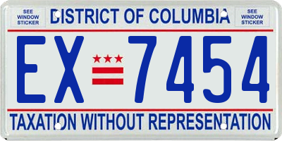DC license plate EX7454