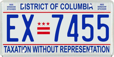 DC license plate EX7455