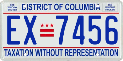 DC license plate EX7456