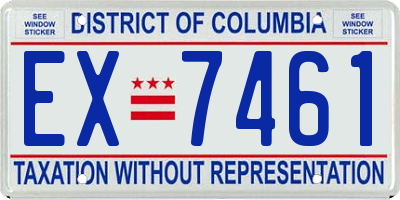 DC license plate EX7461