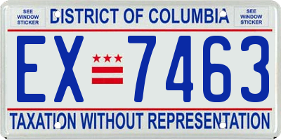 DC license plate EX7463