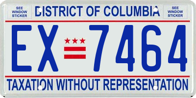 DC license plate EX7464