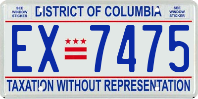 DC license plate EX7475