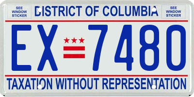 DC license plate EX7480