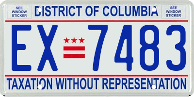 DC license plate EX7483