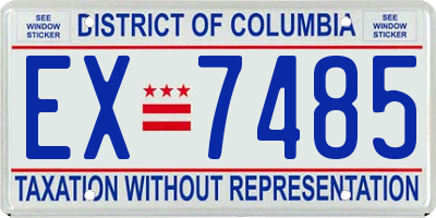 DC license plate EX7485