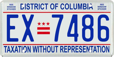 DC license plate EX7486