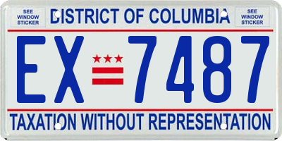 DC license plate EX7487