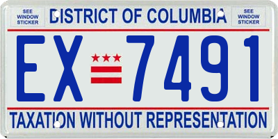 DC license plate EX7491
