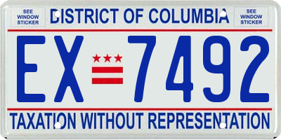 DC license plate EX7492