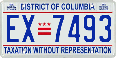 DC license plate EX7493