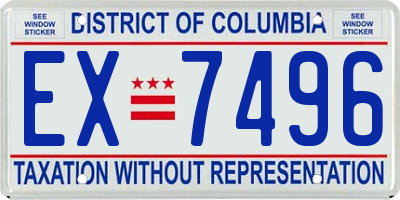 DC license plate EX7496