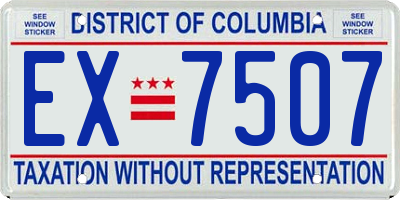 DC license plate EX7507