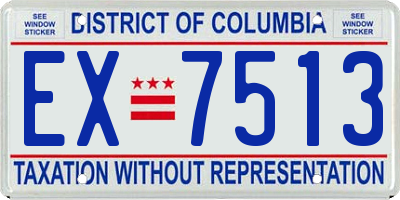 DC license plate EX7513