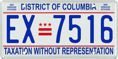 DC license plate EX7516