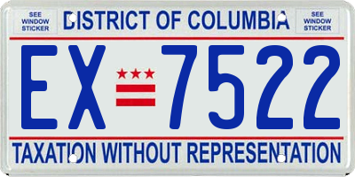 DC license plate EX7522