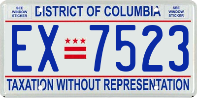 DC license plate EX7523