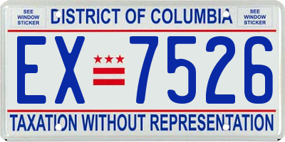 DC license plate EX7526