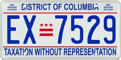DC license plate EX7529