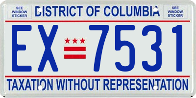 DC license plate EX7531
