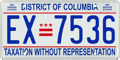 DC license plate EX7536