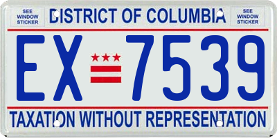 DC license plate EX7539