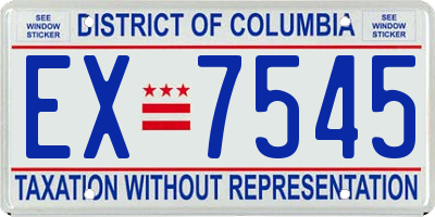 DC license plate EX7545